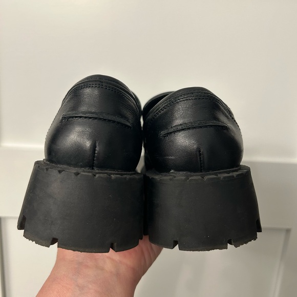MNG chunky Black lug sole gold horse bite loafers Size 39 - Picture 8 of 11